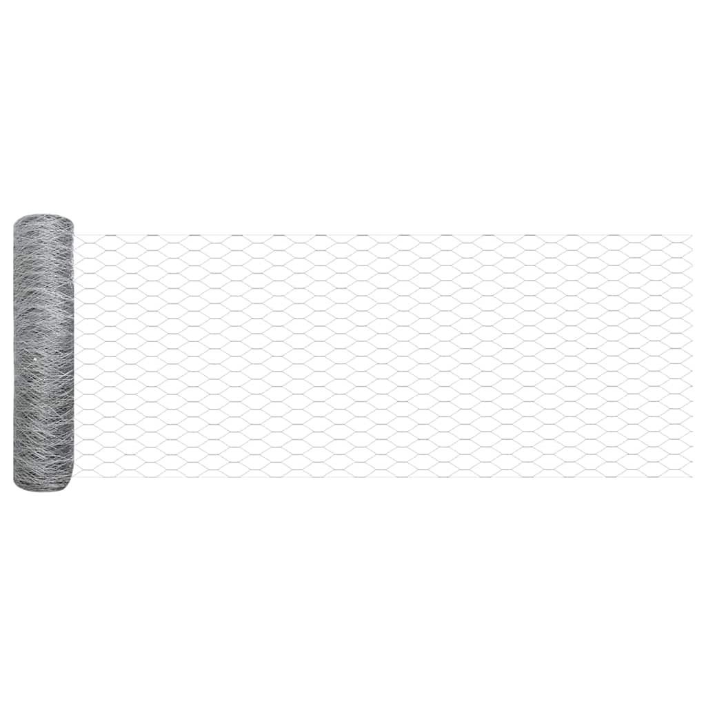 Vidaxxl Zaun mit Pfosten Silber 0,4 x 50 m Stahl