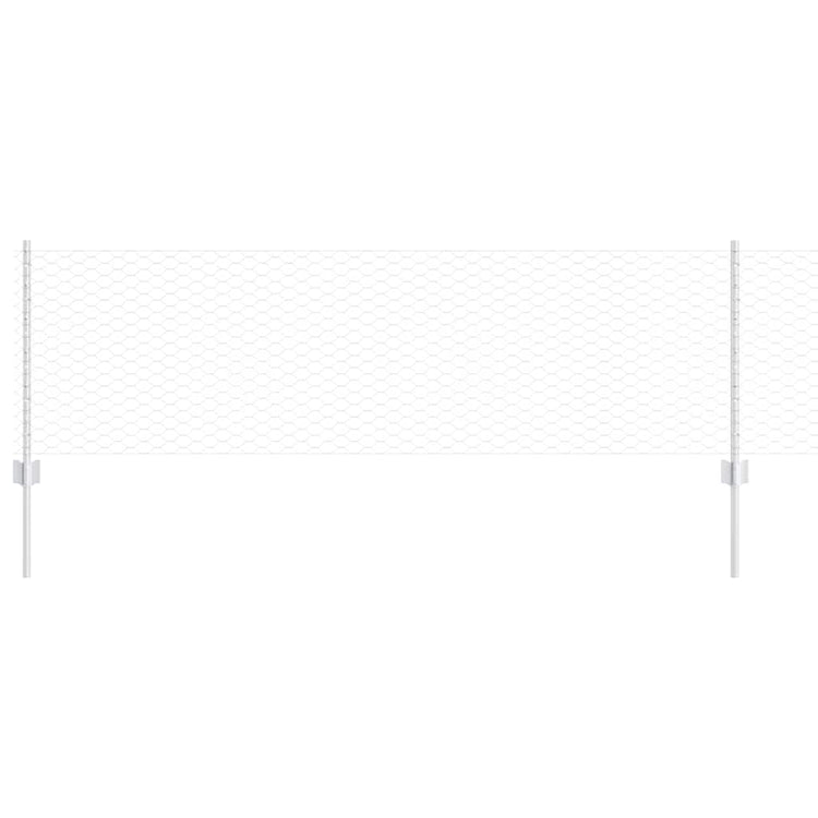 Vidaxxl Zaun mit Pfosten Silber 0,6 x 50 m Stahl