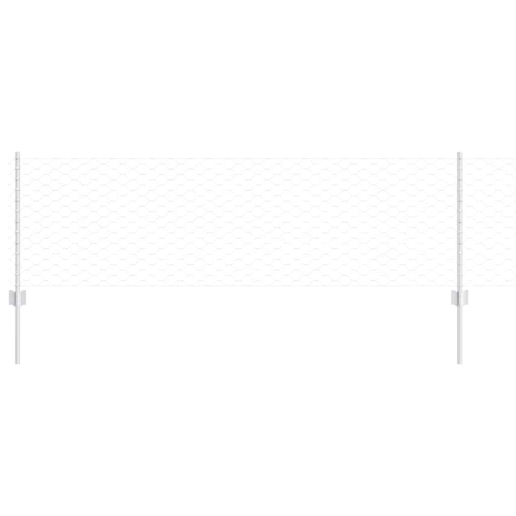 Vidaxxl Zaun mit Pfosten Silber 0,6 x 50 m Stahl