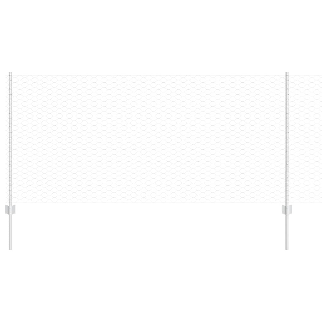 Vidaxxl Zaun mit Pfosten Silber 1 x 50 m Stahl