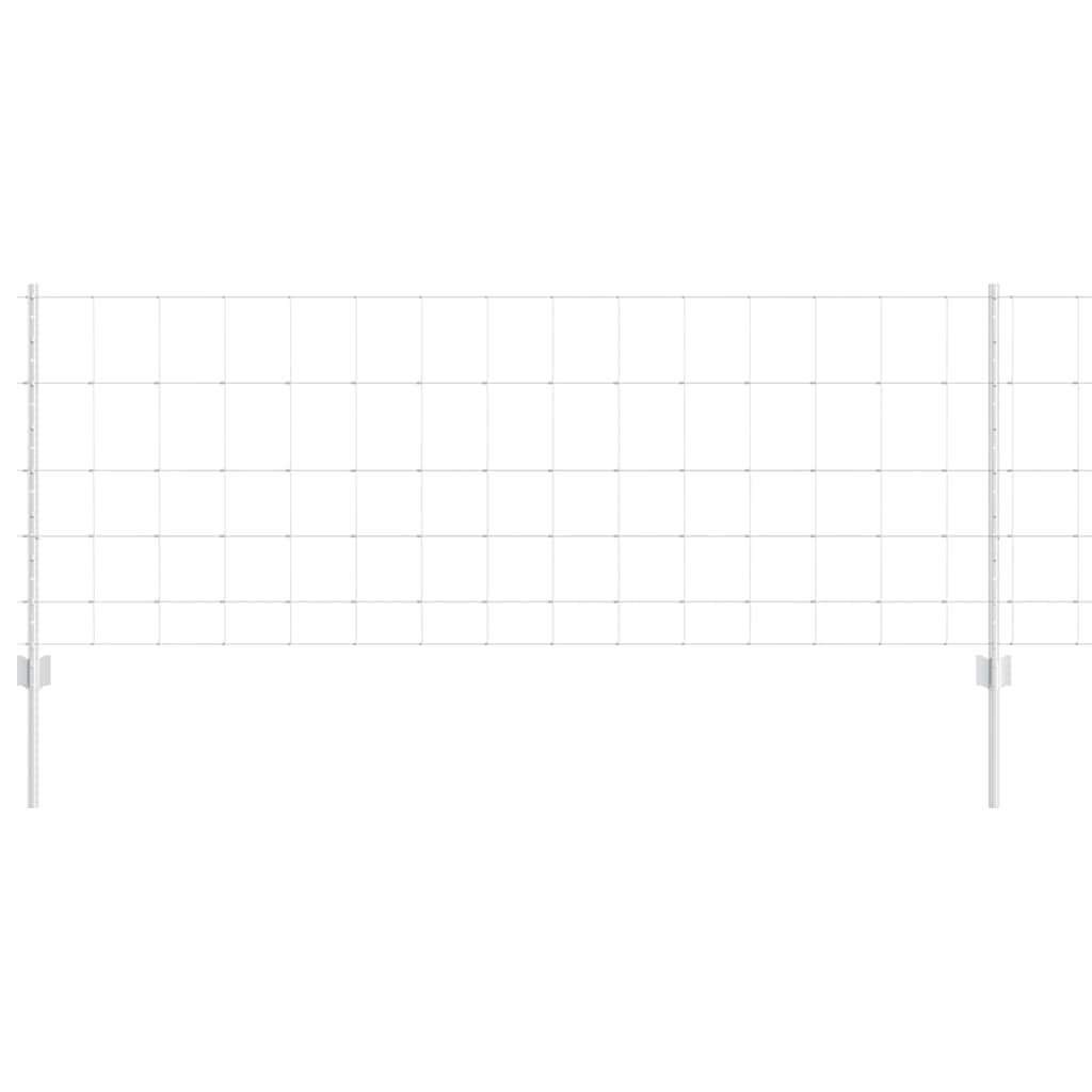 Vidaxxl Zaun mit Pfosten Silber 0,8 x 25 m Stahl
