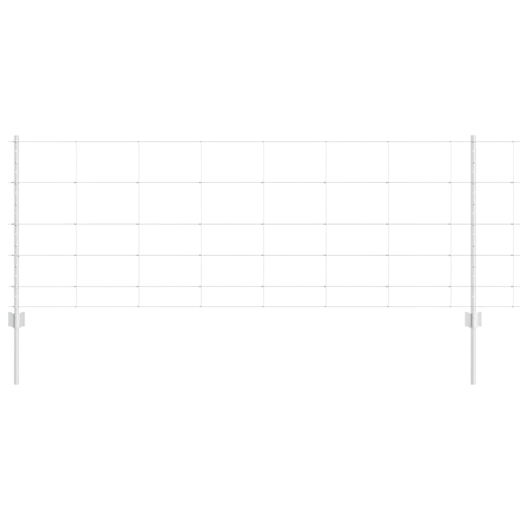 Vidaxxl Zaun mit Pfosten Silber 0,8 x 25 m Stahl