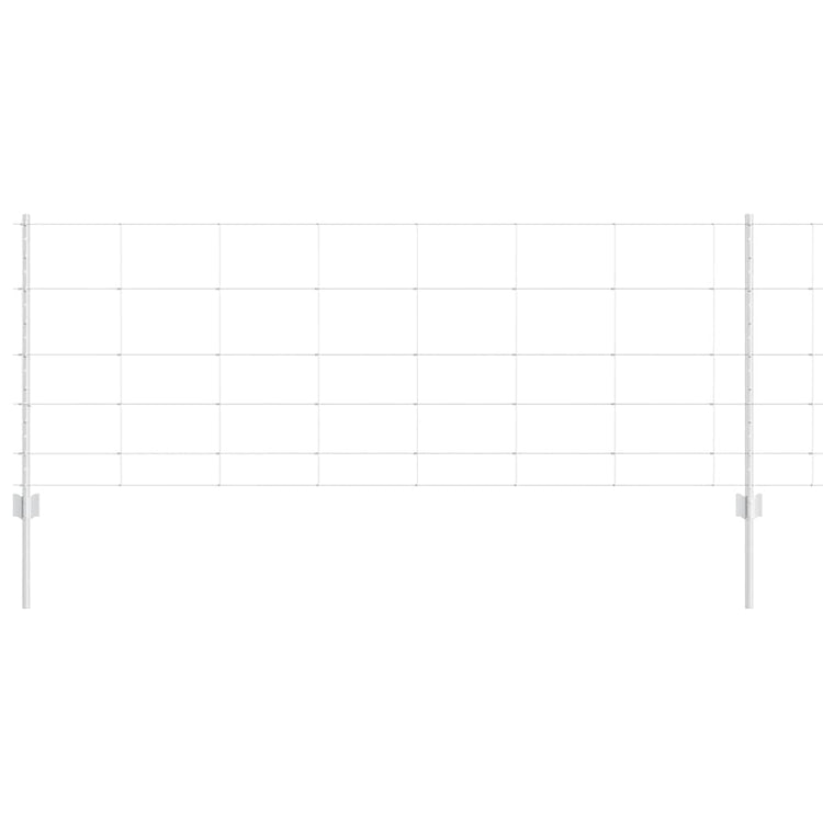 Vidaxxl Zaun mit Pfosten Silber 0,8 x 25 m Stahl