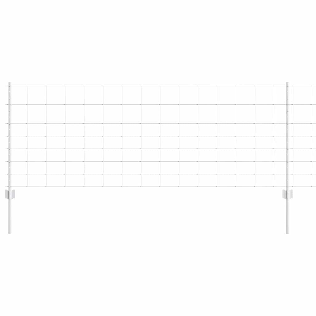 Vidaxxl Zaun mit Pfosten Silber 0,8 x 25 m Stahl