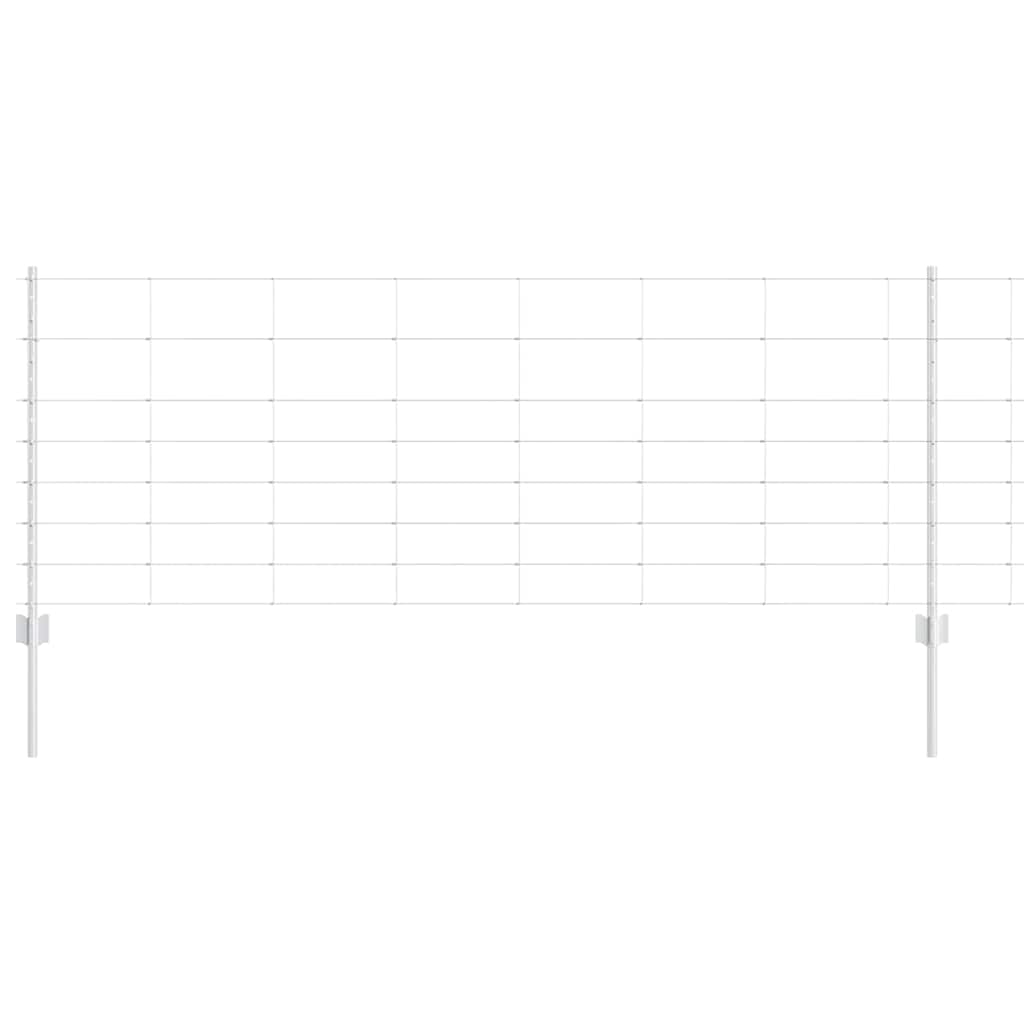 Vidaxxl Zaun mit Pfosten Silber 0,8 x 25 m Stahl