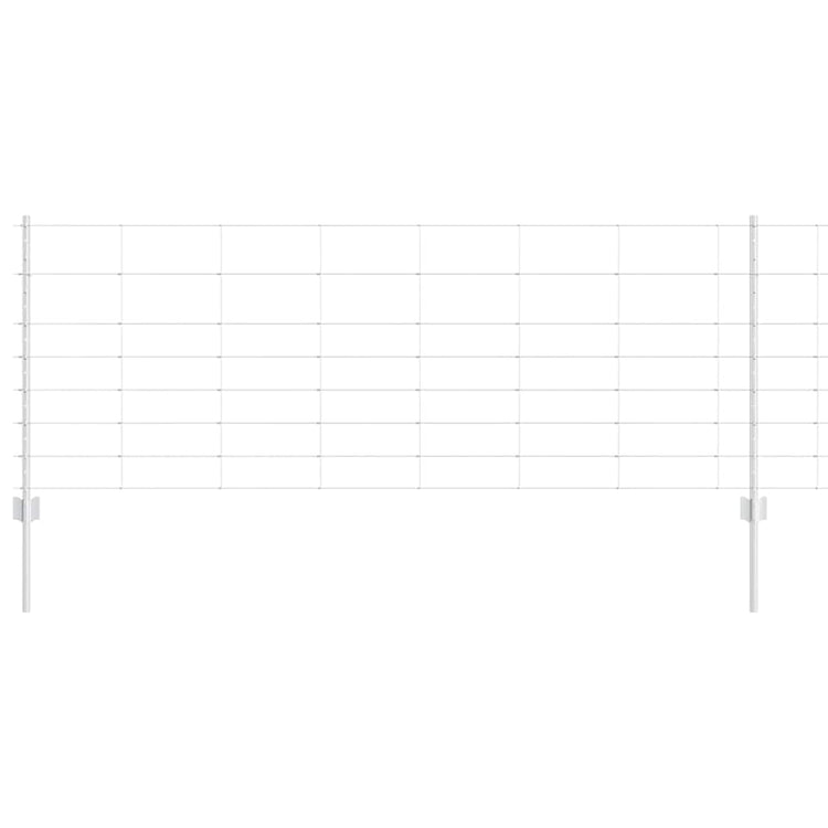 Vidaxxl Zaun mit Pfosten Silber 0,8 x 25 m Stahl
