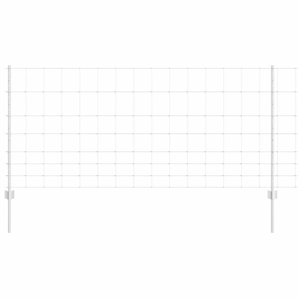 Vidaxxl Zaun mit Pfosten Silber 1 x 25 m Stahl