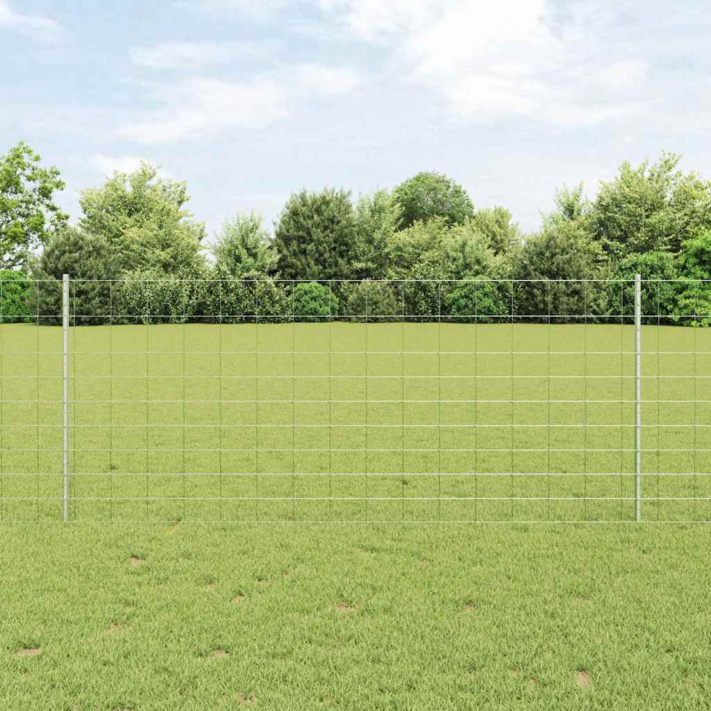Vidaxxl Zaun mit Pfosten Silber 1 x 25 m Stahl