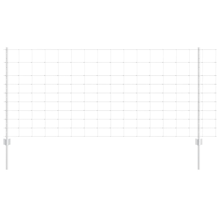 Vidaxxl Zaun mit Pfosten Silber 1 x 25 m Stahl