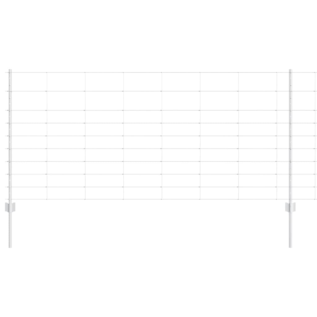 Vidaxxl Zaun mit Pfosten Silber 1 x 25 m Stahl