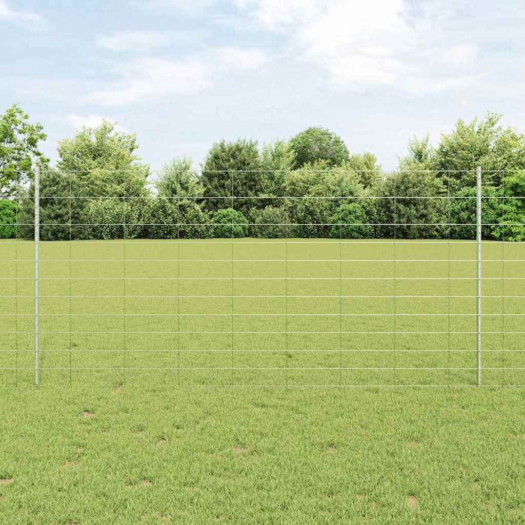 Vidaxxl Zaun mit Pfosten Silber 1,2 x 25 m Stahl