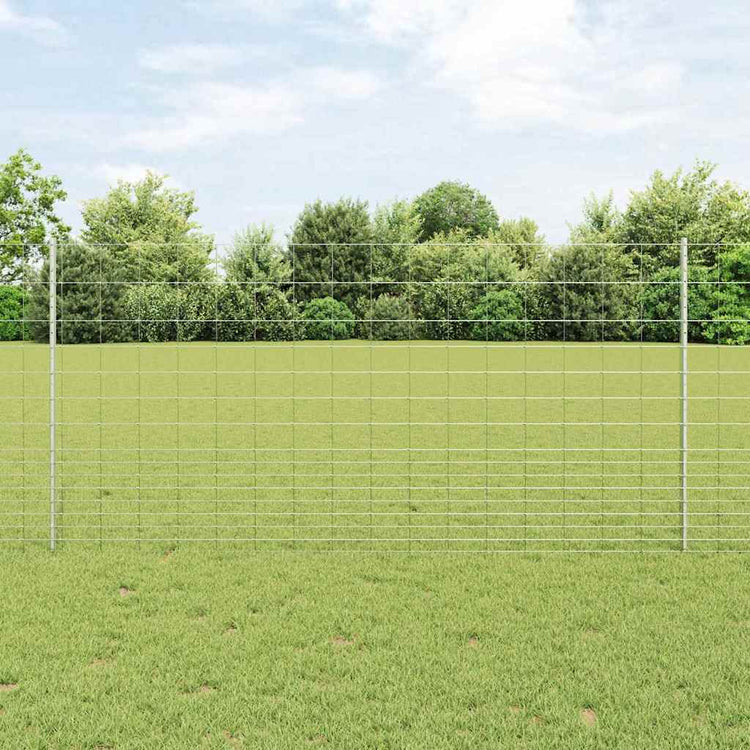 Vidaxxl Zaun mit Pfosten Silber 1,2 x 25 m Stahl