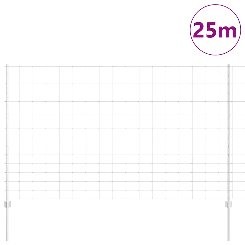 Vidaxxl-Zaun mit silbernem Pfosten 1,5 x 25 m aus Stahl
