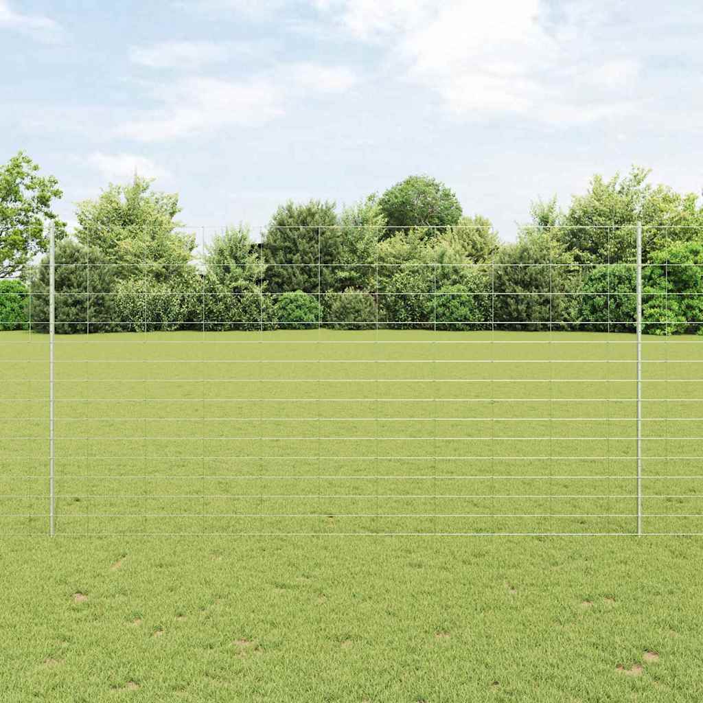 Vidaxl-Zaun mit silbernem Pfosten 1,6 x 25 m aus Stahl