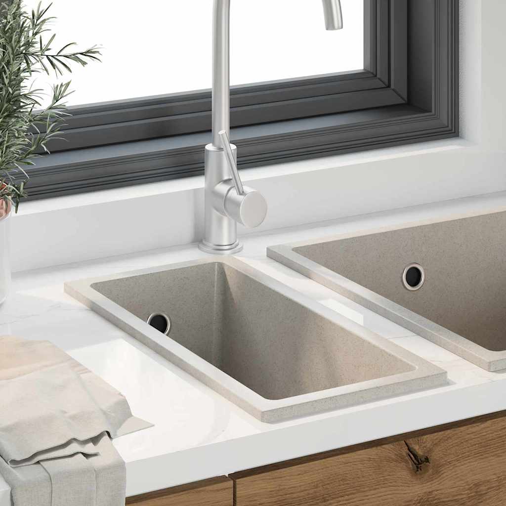 Vidaxx Küchenspüle Beige 21 x 44 x 14 cm Granit
