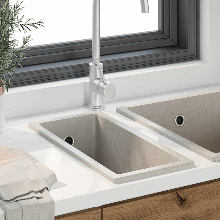 Vidaxx Küchenspüle Beige 21 x 44 x 14 cm Granit