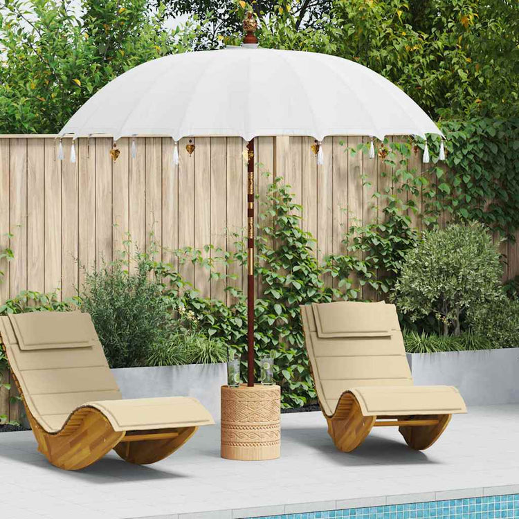Vidaxl Balinesischer Sonnenschirm creme 220 x 220 x 260 cm
