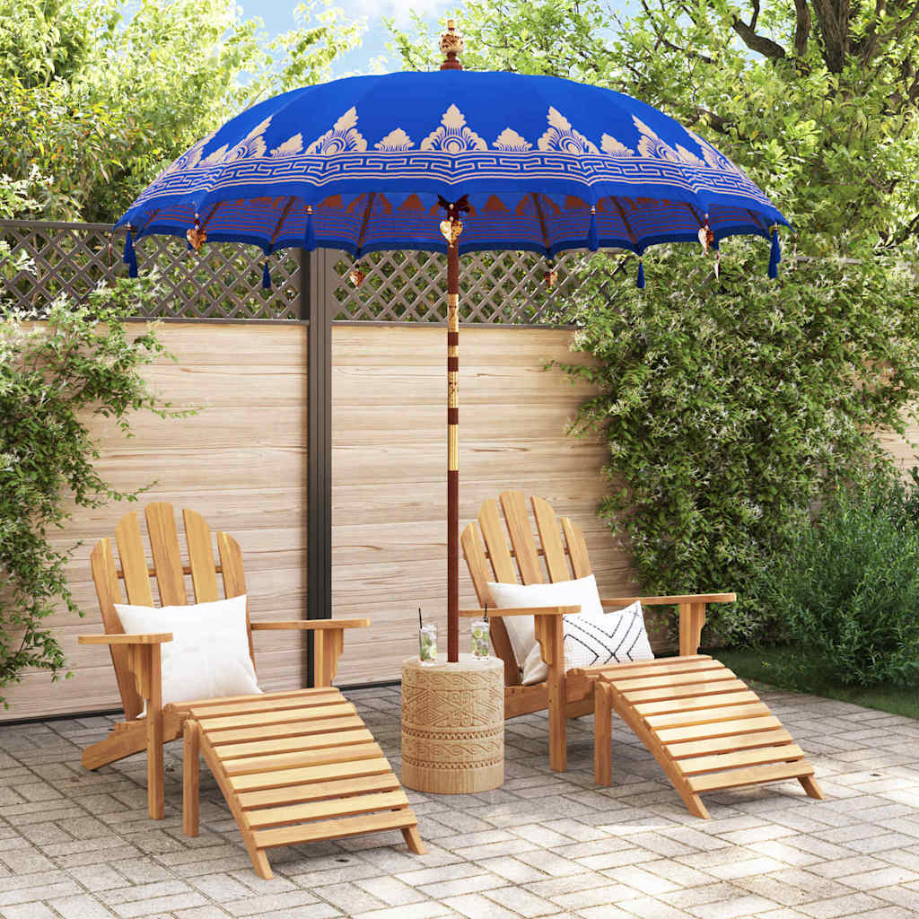 Vidaxl Balinesischer Sonnenschirm Blau 215 x 215 x 260 cm