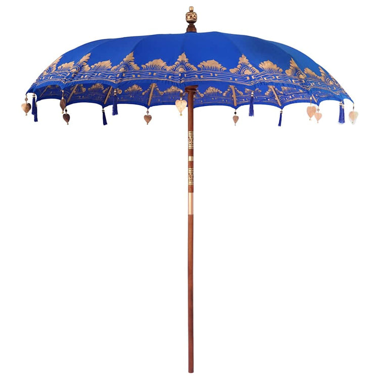Vidaxl Balinesischer Sonnenschirm Blau 215 x 215 x 260 cm