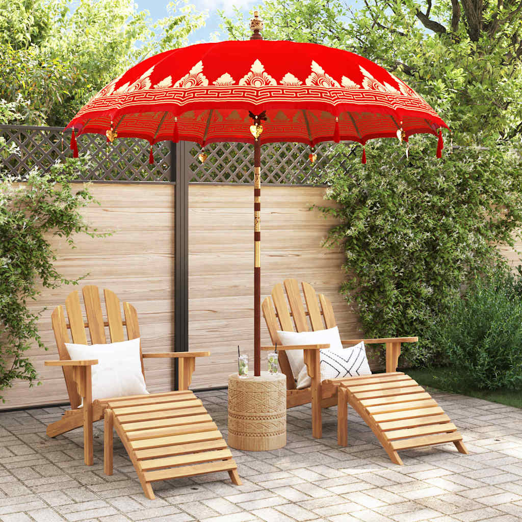 Vidaxl Balinesischer Sonnenschirm Rot 215 x 215 x 260 cm