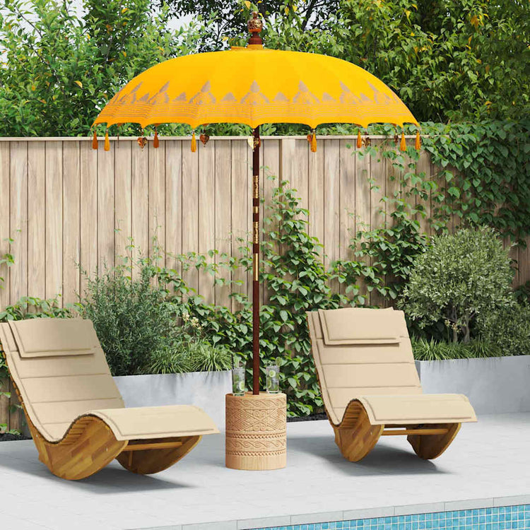 Vidaxl Balinesischer Sonnenschirm Gelb 185 x 185 x 260 cm