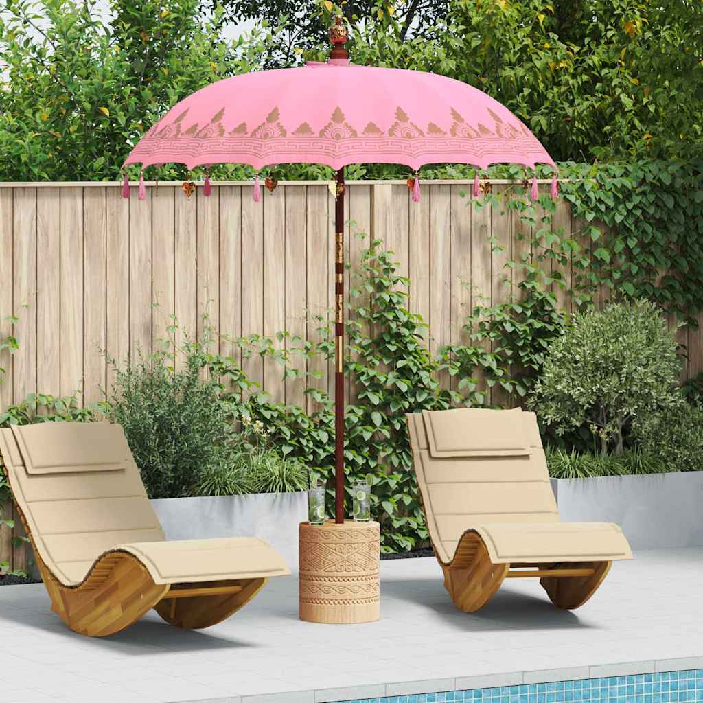 Vidaxl Balinesischer Sonnenschirm rosa 185 x 185 x 260 cm