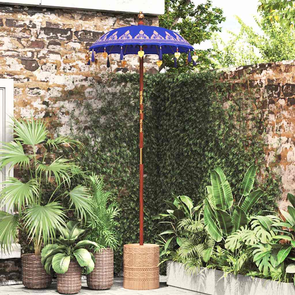 Vidaxl Balinesischer Sonnenschirm Blau 125 x 125 x 260 cm