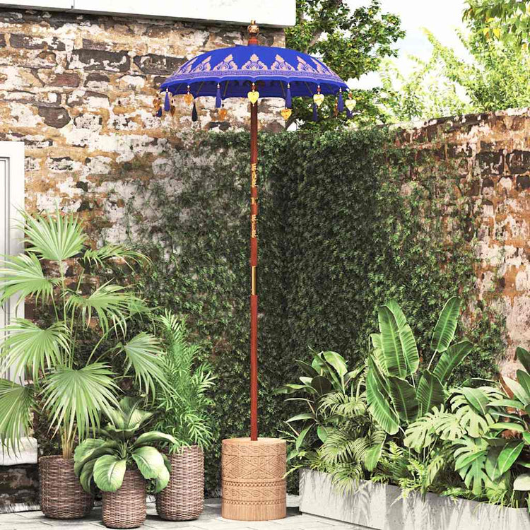 Vidaxl Balinesischer Sonnenschirm Blau 125 x 125 x 260 cm
