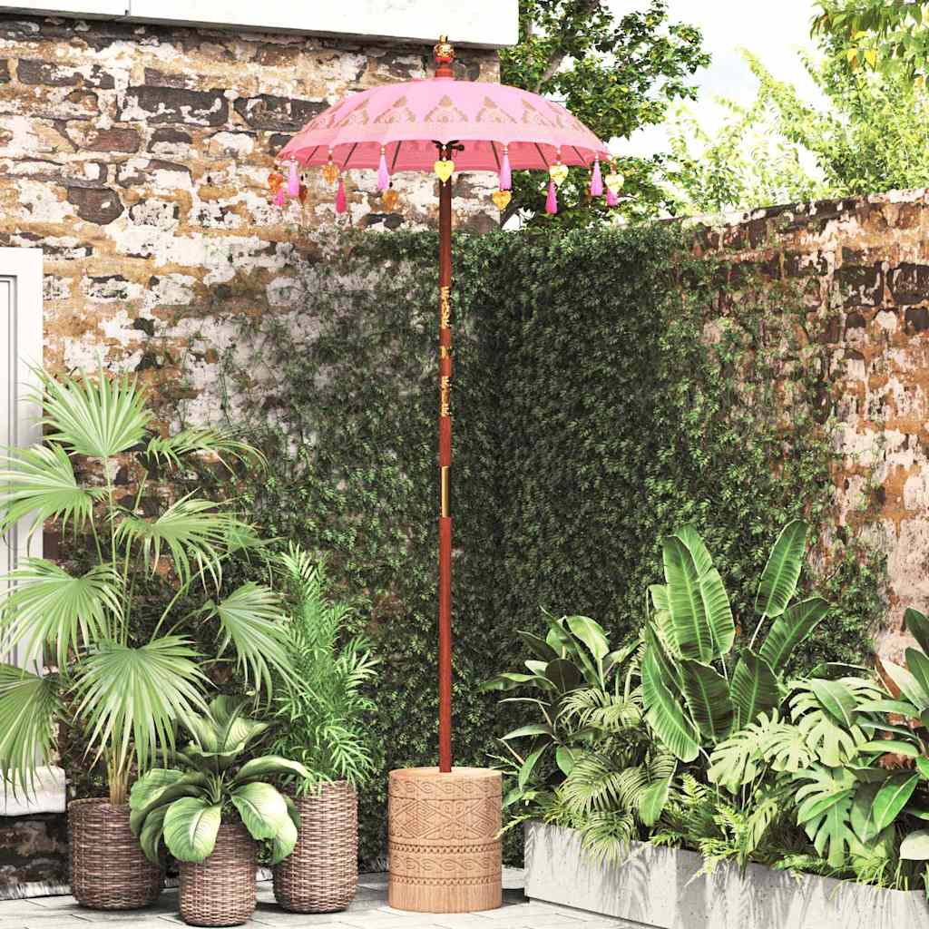 Vidaxl Balinesischer Sonnenschirm rosa 125 x 125 x 260 cm
