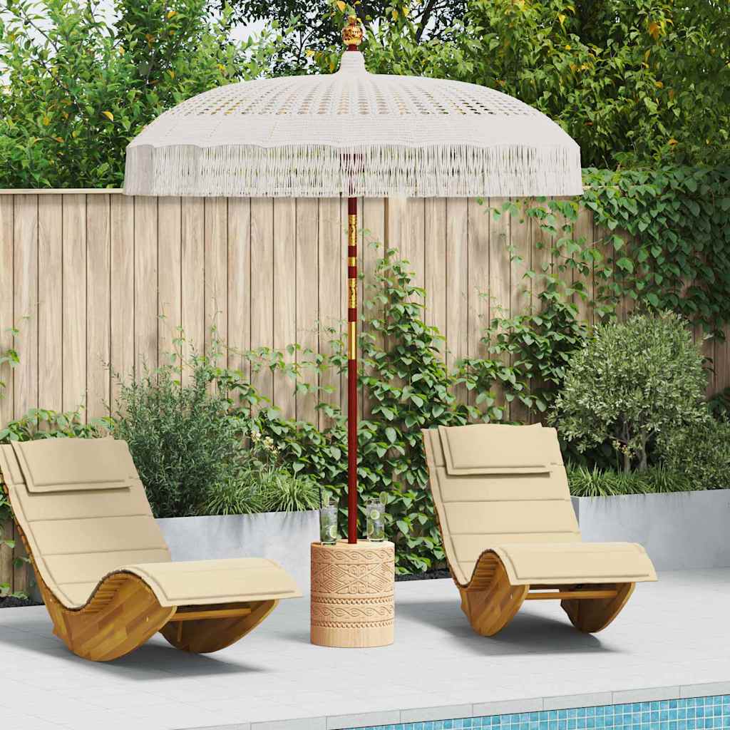 Vidaxl Makramee-Sonnenschirm Creme 190 x 190 x 260 cm