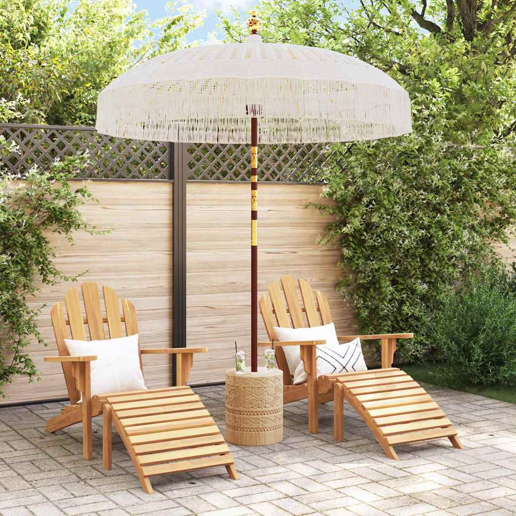 Vidaxl Makramee-Sonnenschirm Creme 190 x 190 x 260 cm