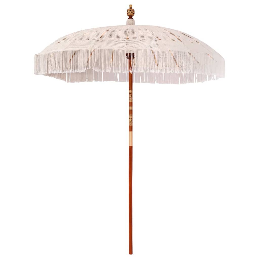 Vidaxl Makramee-Sonnenschirm Creme 190 x 190 x 260 cm