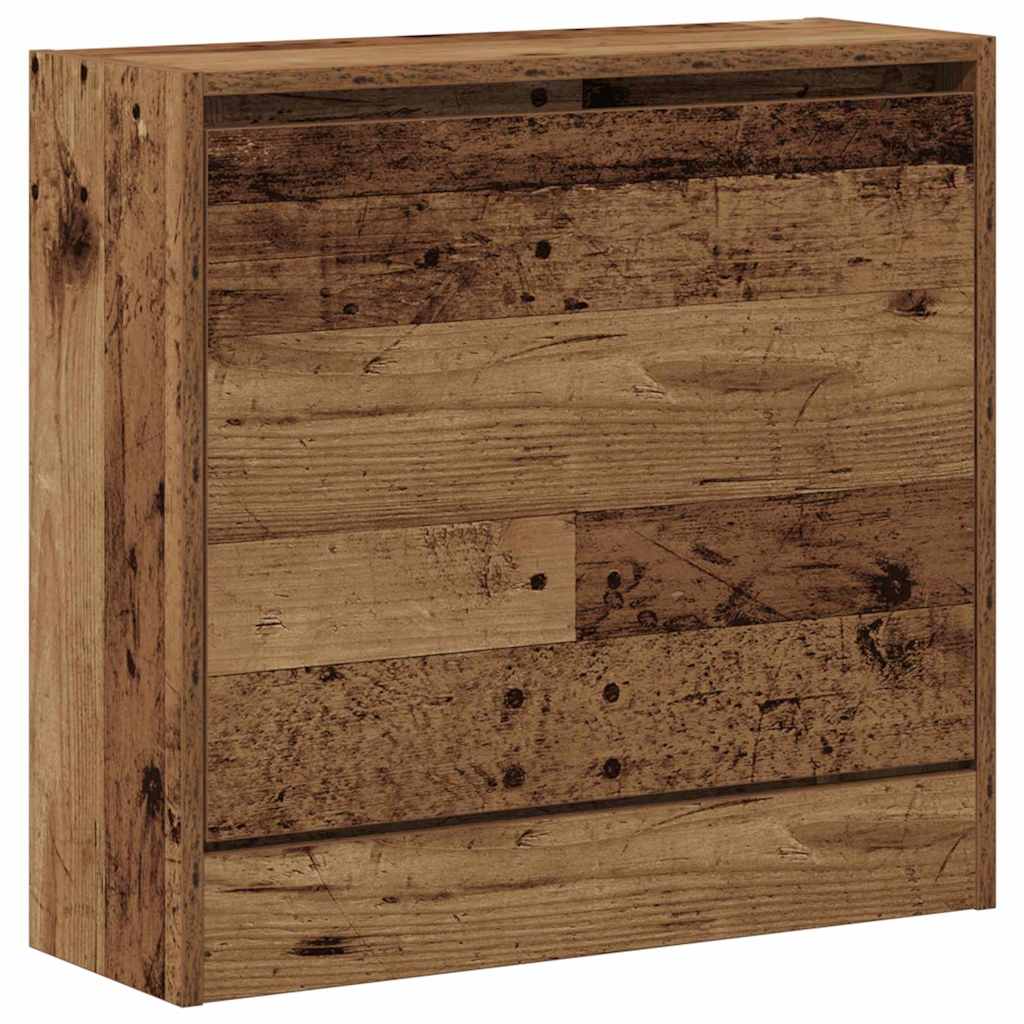 Vidaxxl Schuhschrank mit Regal Altholz 60 x 21 x 57 cm verarbeitetes Holz