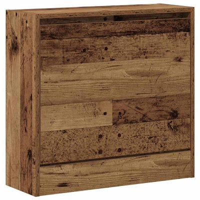 Vidaxxl Schuhschrank mit Regal Altholz 60 x 21 x 57 cm verarbeitetes Holz