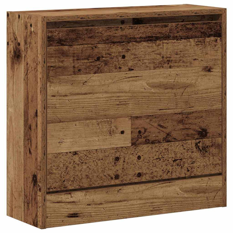 Vidaxxl Schuhschrank mit Regal Altholz 60 x 21 x 57 cm verarbeitetes Holz
