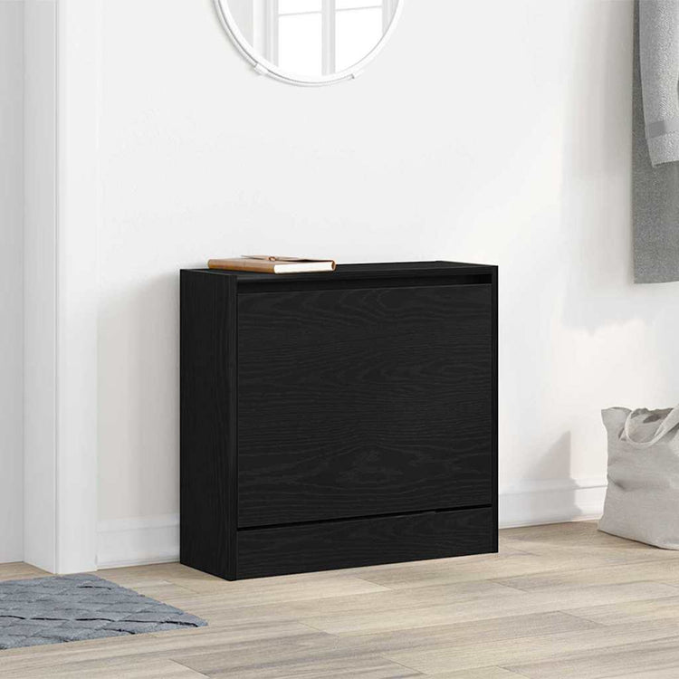 Vidaxx Schuhschrank mit Regal schwarz Eiche 60 x 21 x 57 cm Holzwerkstoff
