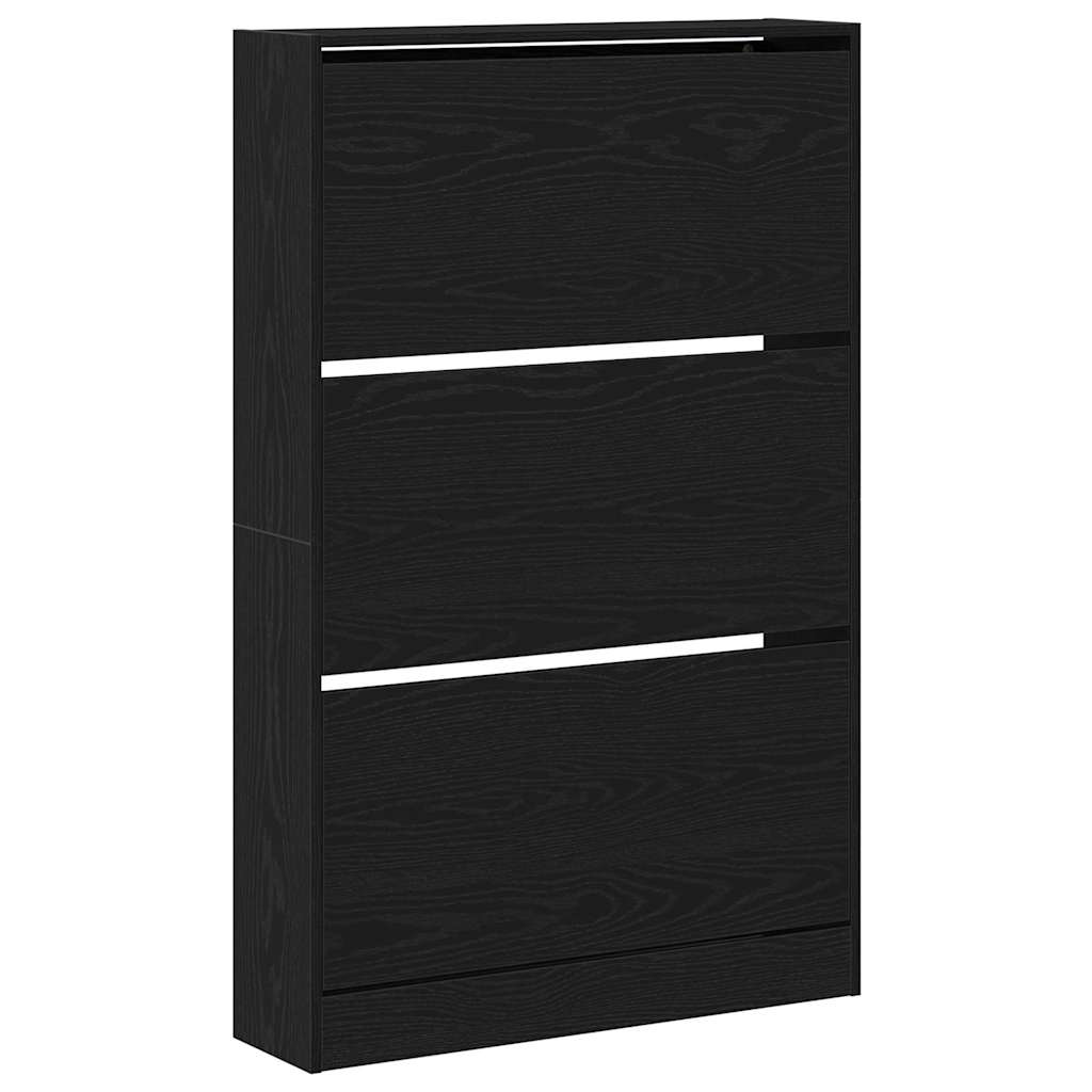 VidaXL Schuhschrank schwarze Eiche 80 x 21 x 125,5 cm fertiges Holz
