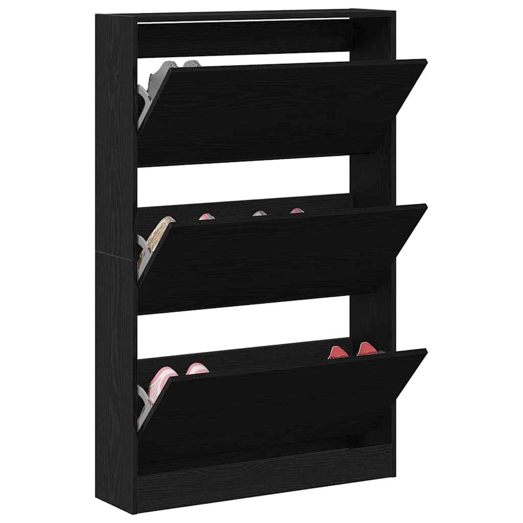 VidaXL Schuhschrank schwarze Eiche 80 x 21 x 125,5 cm fertiges Holz