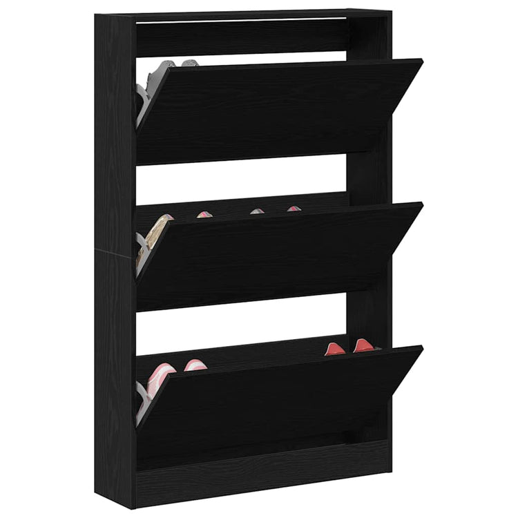VidaXL Schuhschrank schwarze Eiche 80 x 21 x 125,5 cm fertiges Holz