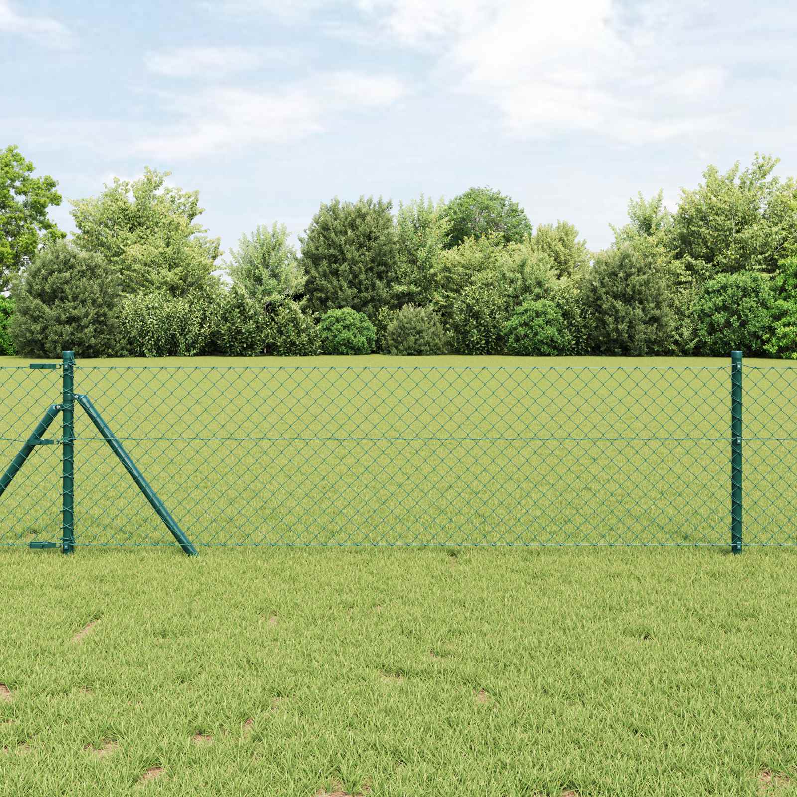 Vidaxl Maschendrahtzaun Grün 25 x 0,4 m Stahl
