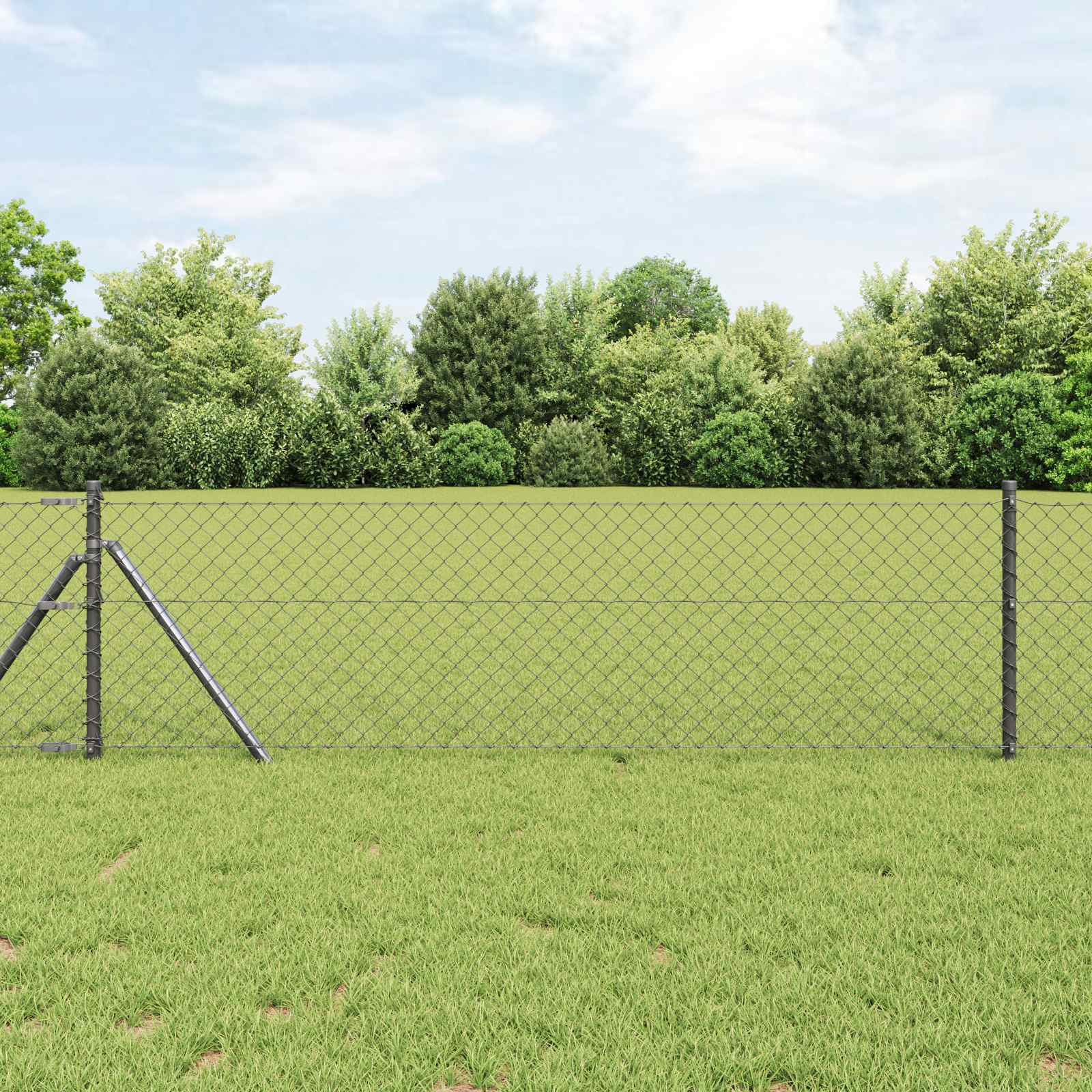Vidaxl Maschendrahtzaun grau 10 x 0,8 m Stahl