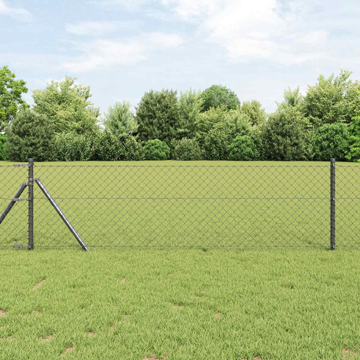 Vidaxl Maschendrahtzaun grau 10 x 0,4 m Stahl