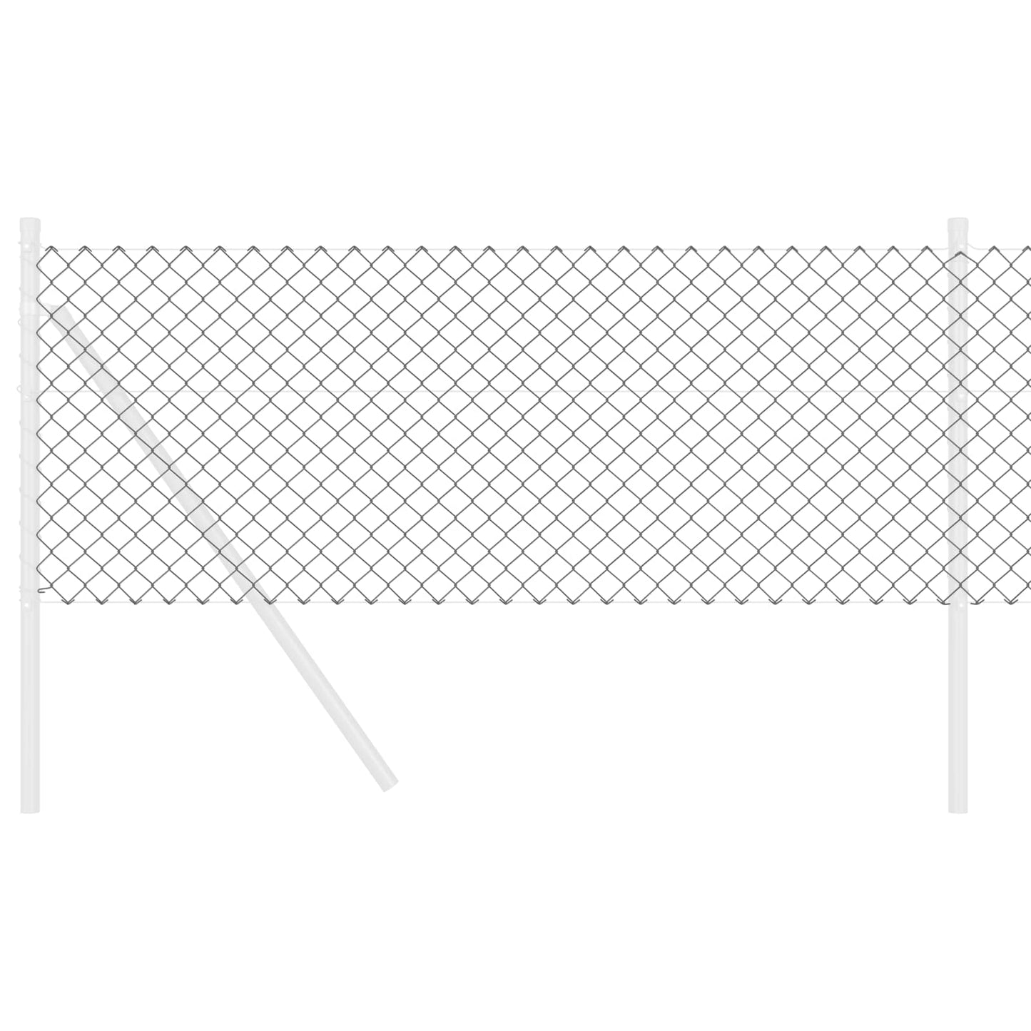 Vidaxl Maschendrahtzaun grau 25 x 0,4 m Stahl