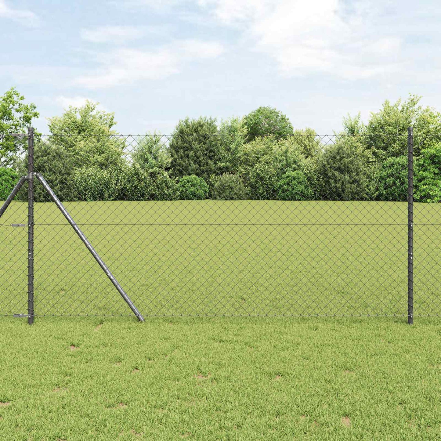 Vidaxl Maschendrahtzaun grau 25 x 1,4 m Stahl