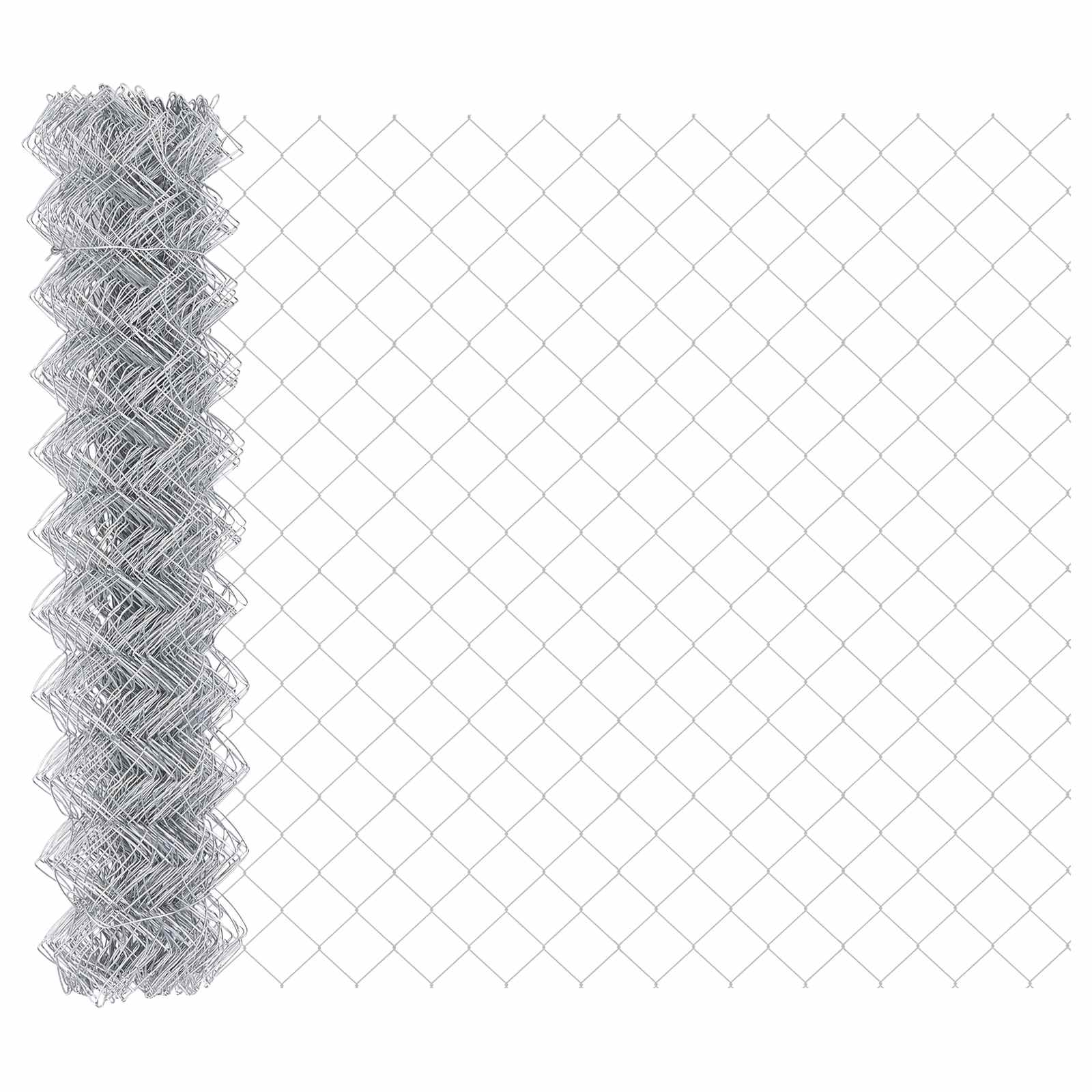 Vidaxl Maschendrahtzaun Silber 10 x 1,2 m aus verzinktem Stahl