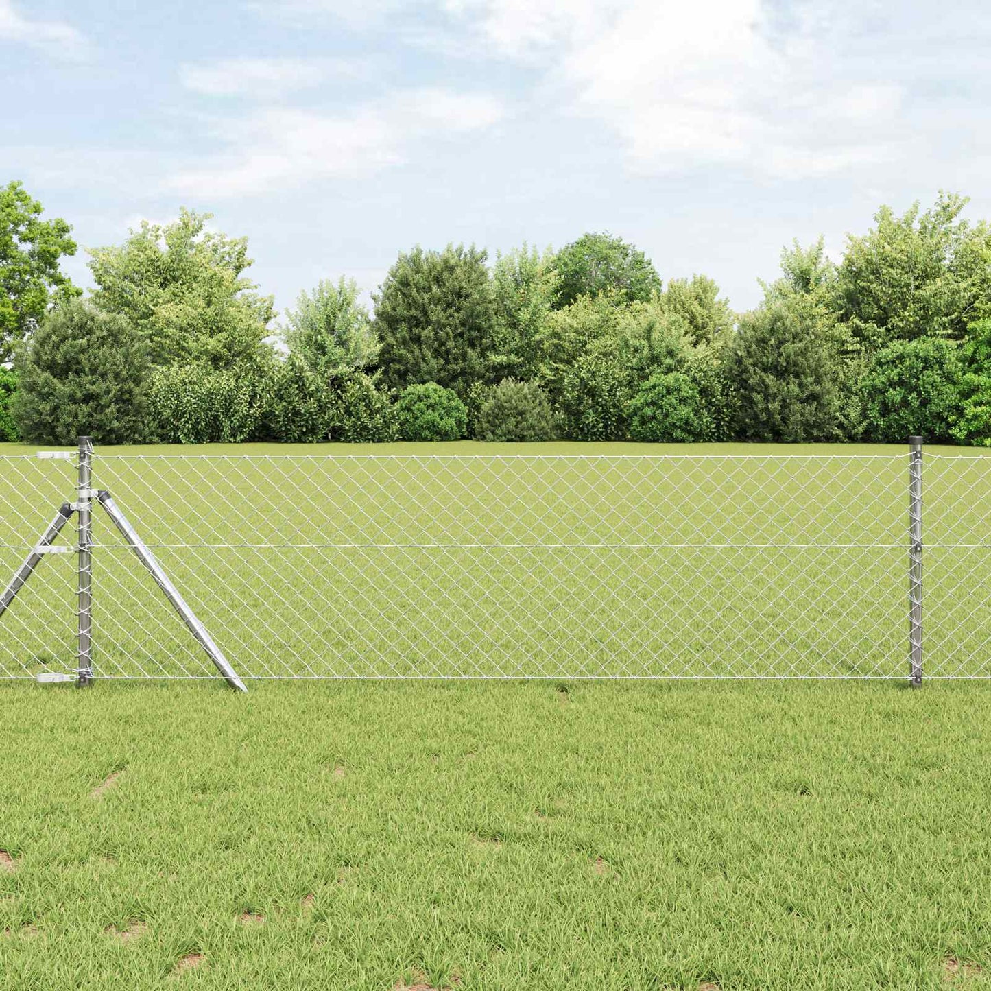 Vidaxl Maschendrahtzaun Silber 10 x 0,6 m aus verzinktem Stahl