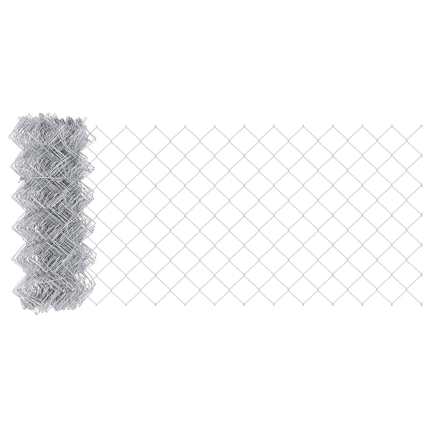 Vidaxl Maschendrahtzaun Silber 10 x 0,6 m aus verzinktem Stahl