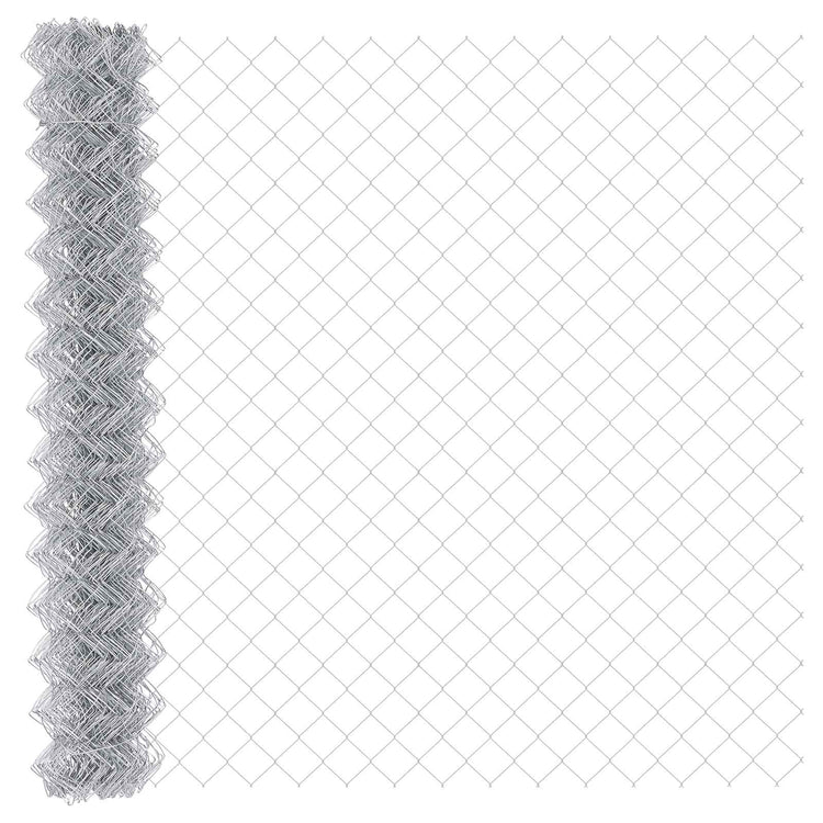 Vidaxl Maschendrahtzaun Silber 10 x 1,5 m aus verzinktem Stahl