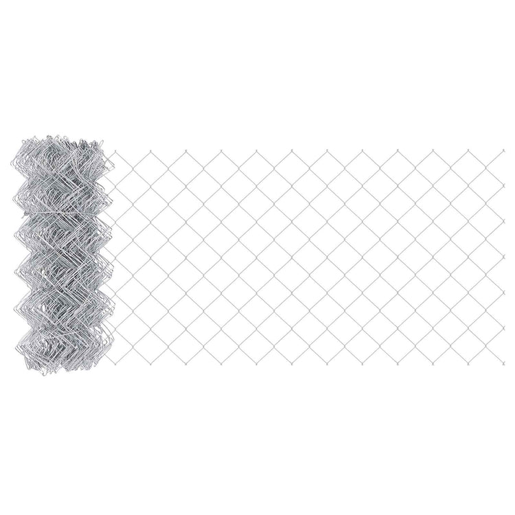 Vidaxl Maschendrahtzaun Silber 25 x 0,4 m aus verzinktem Stahl