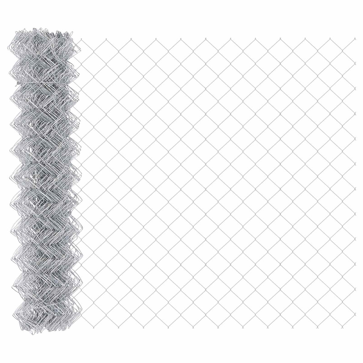 Vidaxl Maschendrahtzaun Silber 25 x 1,2 m aus verzinktem Stahl